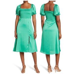 NSR Lily Smocked Front Midi Dress